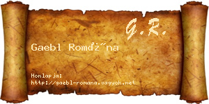 Gaebl Romána névjegykártya